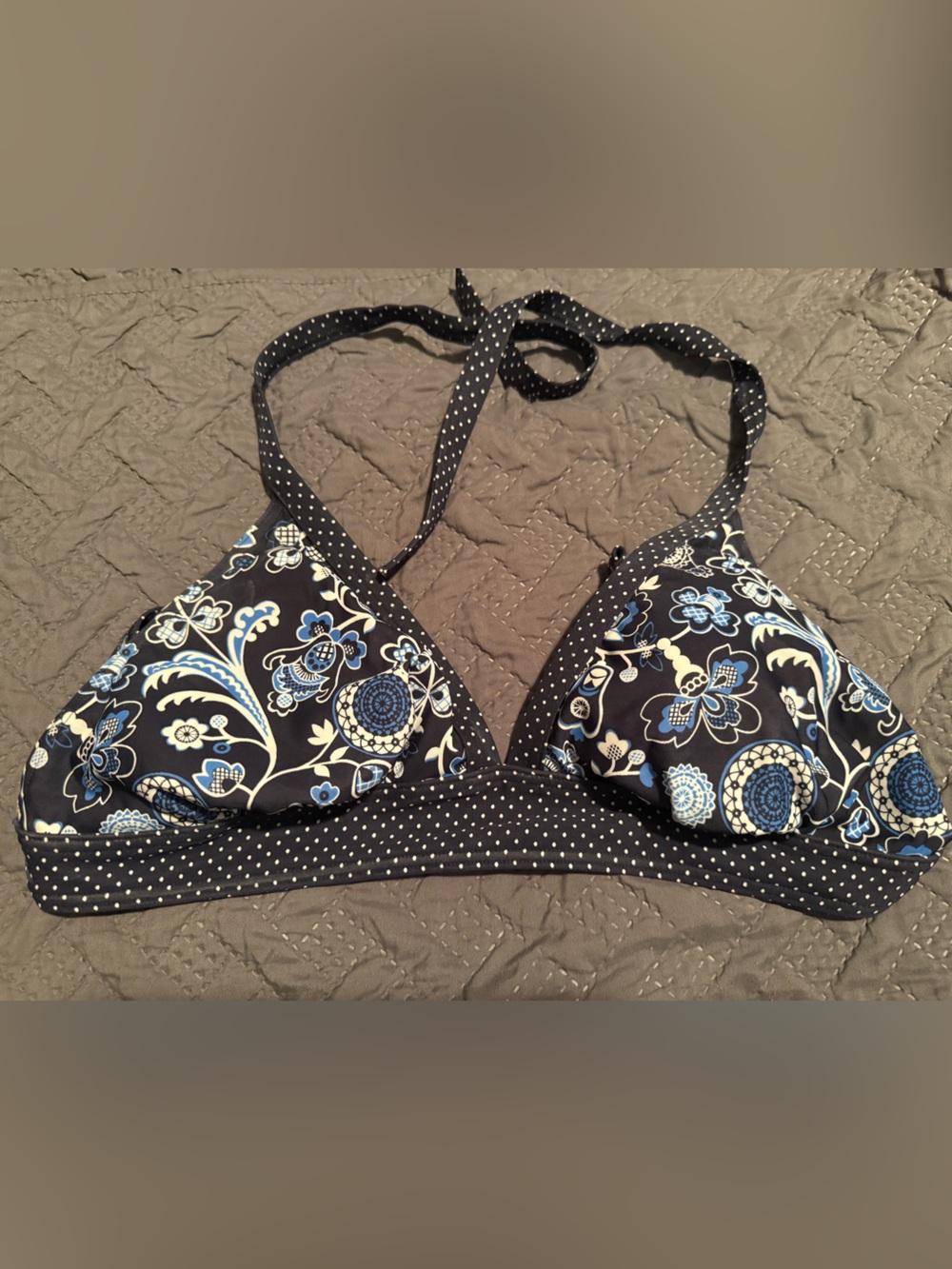 LOFT Navy Blue Floral Halter Bikini set